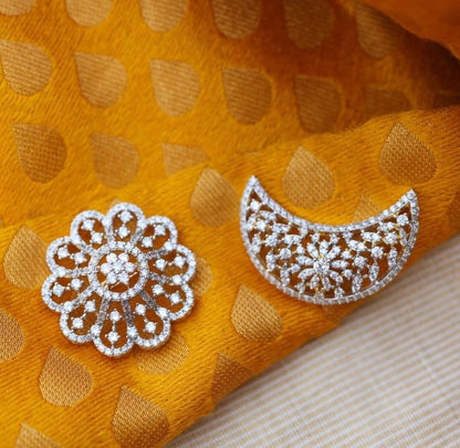 Surya vanka chandra vanka wedding jewelry silver hair accessories 925 silver with 22k gold plated - SHABURIS