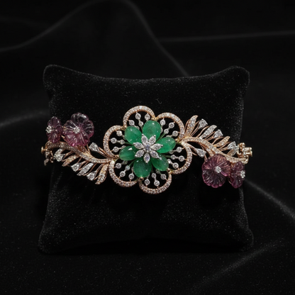 Cocktail bracelet Cocktail bangle - 925 Silver Jewelry - 22ct Gold Plated - CZ Bangles - South indian diamond Bangles design