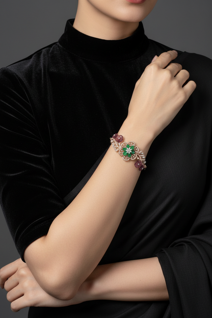 Cocktail bracelet Cocktail bangle - 925 Silver Jewelry - 22ct Gold Plated - CZ Bangles - South indian diamond Bangles design