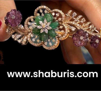 Cocktail bracelet Cocktail bangle - 925 Silver Jewelry - 22ct Gold Plated - CZ Bangles - South indian diamond Bangles design