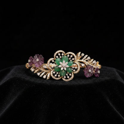 Cocktail bracelet Cocktail bangle - 925 Silver Jewelry - 22ct Gold Plated - CZ Bangles - South indian diamond Bangles design