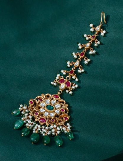 Nakshi Maang tikka,pure silver maang tikka,polki maang tikka,papati billa,kids tikka,kundan maang tikka 925 silver jewelry -SHABURIS