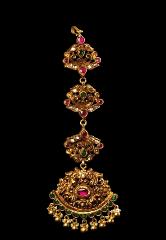 Nakshi Maang tikka,pure silver maang tikka,polki maang tikka,papati billa,kids tikka,kundan maang tikka 925 silver jewelry -SHABURIS