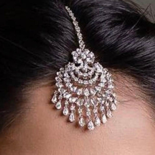 Diamond Maang tikka,pure silver maang tikka,polki maang tikka,papati billa,kids tikka,kundan maang tikka 925 silver jewelry -SHABURIS