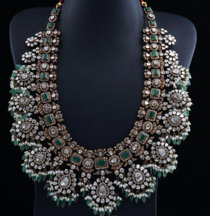 Polki Necklace Diamond Necklace destination jewelry rubies emeralds bridal diamond necklace indian jewelry designs silver jewelry wedding jewelry - SHABURIS