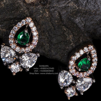 Diamond necklace Pure Silver jewelry Indian diamond Necklace silver jewelry -SHABURIS