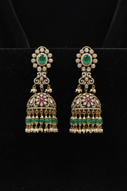 Polki Studs Polki Earrings Cocktail Earrings Diamond Studs Diamond Earrings Simple Studs Pearl Studs 925 Silver Earrings Silver Jewelry - SHABURIS