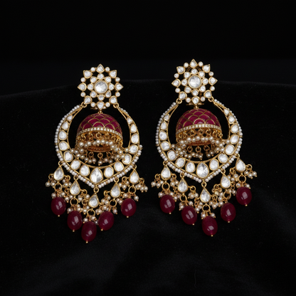 Polki Studs Polki Earrings Cocktail Earrings Diamond Studs Diamond Earrings Simple Studs Pearl Studs 925 Silver Earrings Silver Jewelry - SHABURIS