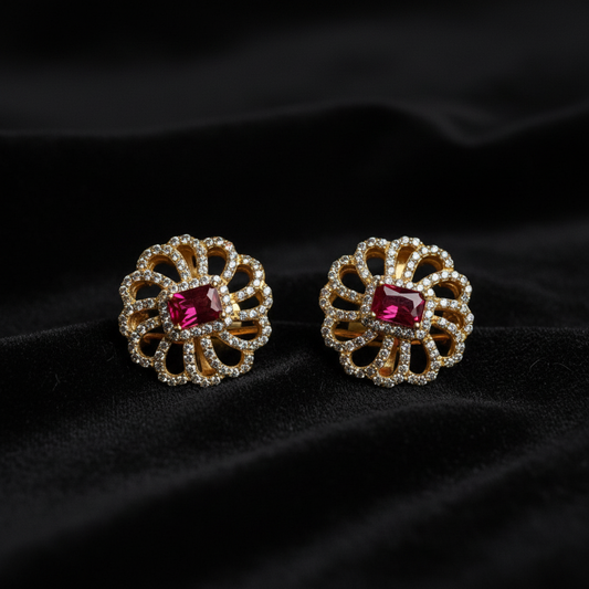 Polki Studs Polki Earrings Cocktail Earrings Diamond Studs Diamond Earrings Simple Studs Pearl Studs 925 Silver Earrings Silver Jewelry - SHABURIS