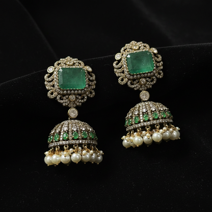 Polki Studs Polki Earrings Cocktail Earrings Diamond Studs Diamond Earrings Simple Studs Pearl Studs 925 Silver Earrings Silver Jewelry - SHABURIS