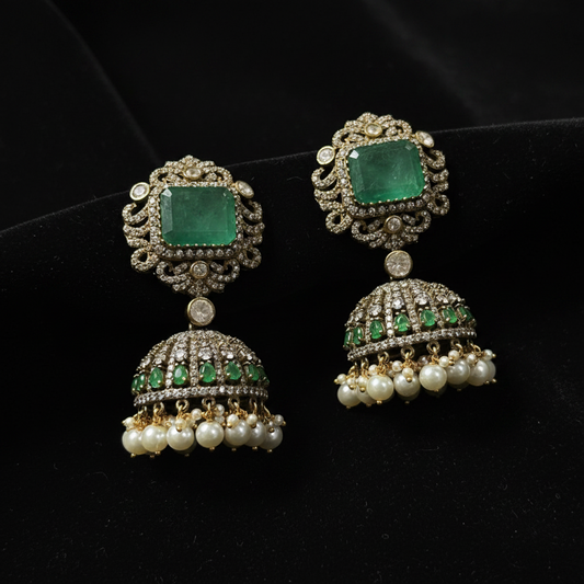Polki Studs Polki Earrings Cocktail Earrings Diamond Studs Diamond Earrings Simple Studs Pearl Studs 925 Silver Earrings Silver Jewelry - SHABURIS
