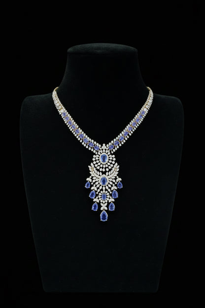Diamond Necklace Polki necklace 925 silver jewelry 22k gold plated - SHABURIS