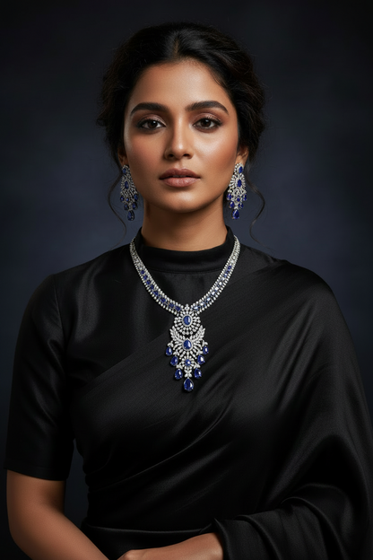 Diamond Necklace Polki necklace 925 silver jewelry 22k gold plated - SHABURIS