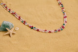 Ruby Emeral & Pink Saphire Beads necklace SHABURIS