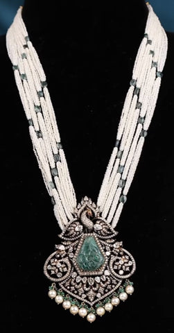 Victorian Pearl Necklace,Pure Silver Jewellery Indian ,mango Necklace,Big Indian Necklace,Indian Bridal,Indian Wedding Jewelry-NIHIRA-SHABURIS