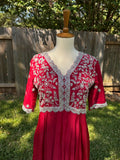 Party wear dress Long gown Red long gown - Indian Designer Dress Mehendi Dress Haldi Dress