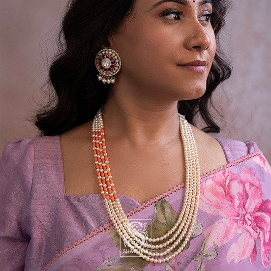 Coral Necklace south sea pearl bead necklace statement jewelry SHABURIS (Ready to Ship from India)