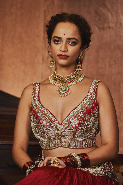 Kundan necklace Silver necklace 925 silver with 22k gold plated- SHABURIS