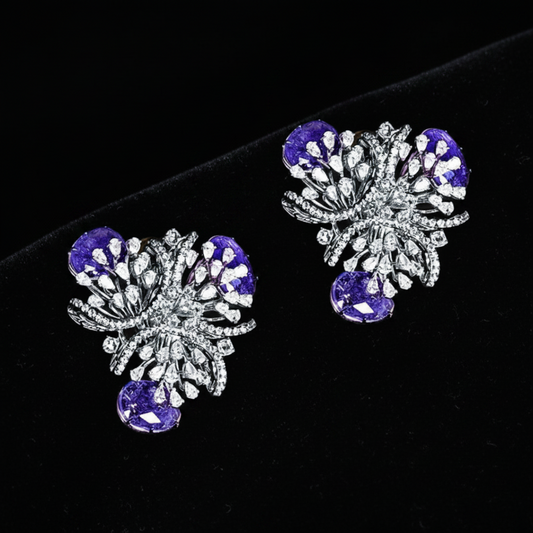 Polki Studs Polki Earrings Cocktail Earrings Diamond Studs Diamond Earrings Simple Studs Pearl Studs 925 Silver Earrings Silver Jewelry - SHABURIS