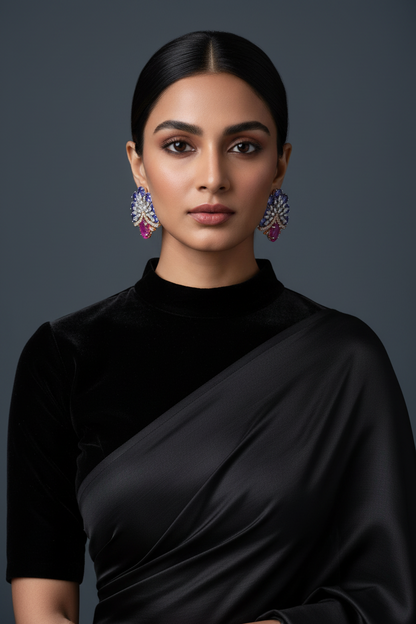 Polki Studs Polki Earrings Cocktail Earrings Diamond Studs Diamond Earrings Simple Studs Pearl Studs 925 Silver Earrings Silver Jewelry - SHABURIS