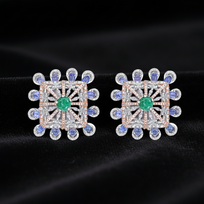 Polki Studs Polki Earrings Cocktail Earrings Diamond Studs Diamond Earrings Simple Studs Pearl Studs 925 Silver Earrings Silver Jewelry - SHABURIS