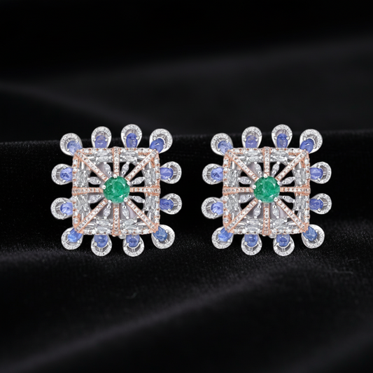 Polki Studs Polki Earrings Cocktail Earrings Diamond Studs Diamond Earrings Simple Studs Pearl Studs 925 Silver Earrings Silver Jewelry - SHABURIS