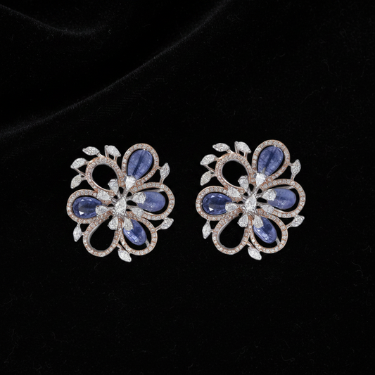 Polki Studs Polki Earrings Cocktail Earrings Diamond Studs Diamond Earrings Simple Studs Pearl Studs 925 Silver Earrings Silver Jewelry - SHABURIS