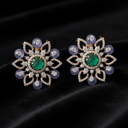 Polki Studs Polki Earrings Cocktail Earrings Diamond Studs Diamond Earrings Simple Studs Pearl Studs 925 Silver Earrings Silver Jewelry - SHABURIS