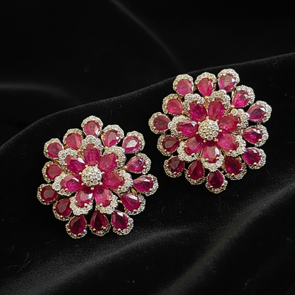 Polki Studs Polki Earrings Cocktail Earrings Diamond Studs Diamond Earrings Simple Studs Pearl Studs 925 Silver Earrings Silver Jewelry - SHABURIS