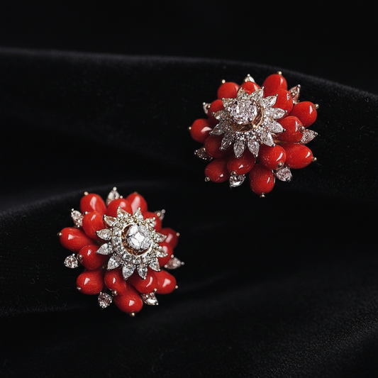 Polki Studs Polki Earrings Cocktail Earrings Diamond Studs Diamond Earrings Simple Studs Pearl Studs 925 Silver Earrings Silver Jewelry - SHABURIS