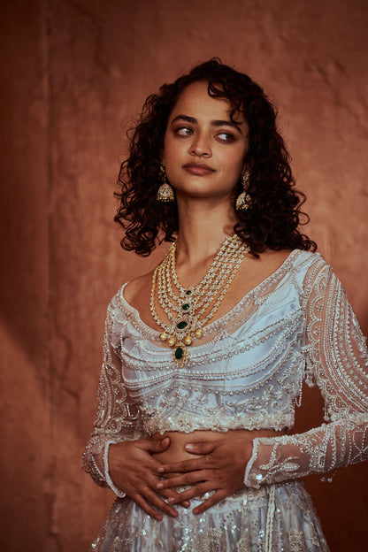 Diamond necklace Silver necklace 925 silver with 22k gold plated- SHABURIS