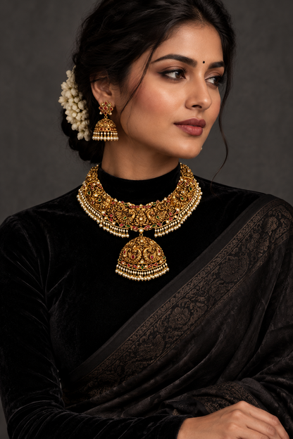 Guttapusalu Necklace - Nakshi Necklace - Antique Necklace - 925 silver Jewelry,South Indian Jewelry,bridal choker,Indian Wedding Jewelry,pure Silver indian jewelry - SHABURIS