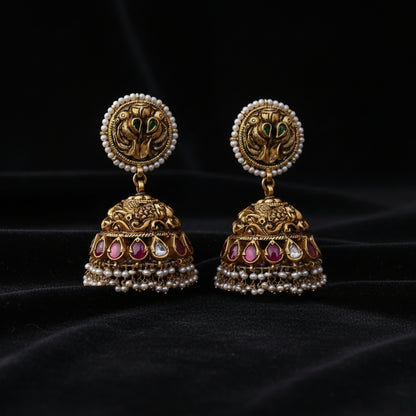 Polki Studs Polki Earrings Cocktail Earrings Diamond Studs Diamond Earrings Simple Studs Pearl Studs 925 Silver Earrings Silver Jewelry - SHABURIS