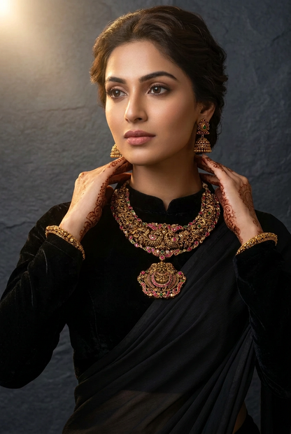 Nakas Necklace - Nakshi Necklace - Antique Necklace - 925 silver Jewelry,South Indian Jewelry,bridal choker,Indian Wedding Jewelry,pure Silver indian jewelry - SHABURIS