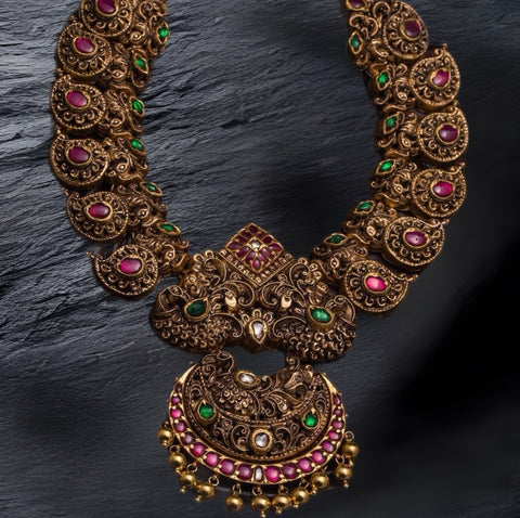 Nakas Necklace - Nakshi Necklace - Antique Necklace - 925 silver Jewelry,South Indian Jewelry,bridal choker,Indian Wedding Jewelry,pure Silver indian jewelry - SHABURIS