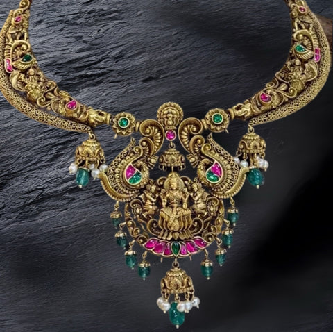 Ganesh and Lakshmi Floral Kante Designs - Jewellery Designs