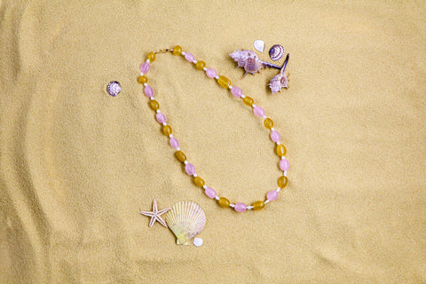 Pink & yellow Saphire necklace SHABURIS