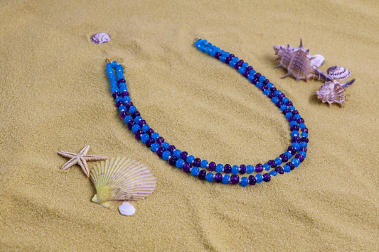 Blue Saphire & Tanzanite Beads necklace SHABURIS