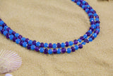 Blue Saphire & Tanzanite Beads necklace SHABURIS