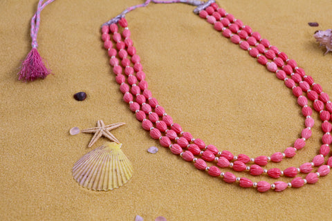 Rose Coral Beads necklace SHABURIS