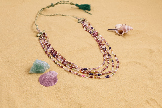 Pushyaragam Beads necklace SHABURIS