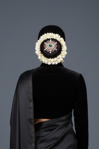 Jada billa  Jada kuppulu side brooch wedding accessories silver with 22k gold plated - SHABURIS