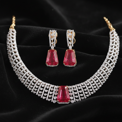 Trisha krishnan cocktail necklace statement jewelry silver necklace 925 silver with 22k gold plated - SHABURIS
