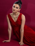 Polki necklace Silver necklace 925 silver with 22k gold plated- SHABURIS