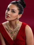 Polki necklace Silver necklace 925 silver with 22k gold plated- SHABURIS