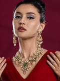 Polki necklace Silver necklace 925 silver with 22k gold plated- SHABURIS