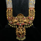 Temple Jewelry necklace Pearl necklace statement jewelry silver necklace 925 silver with 22k gold plated - SHABURIS