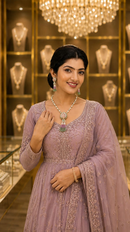Polki necklace 925 silver jewelry 22k gold plated - SHABURIS