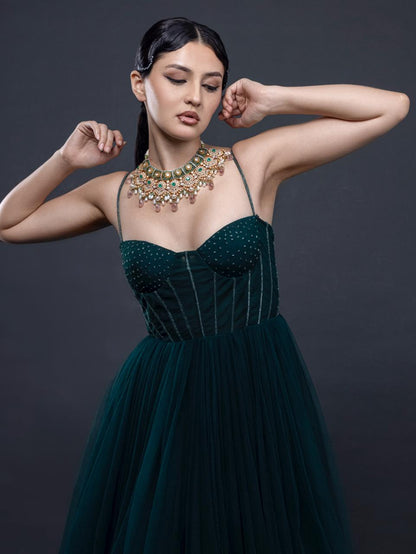 Polki Set diamond necklace 925 silver jewelry 22k gold plated- SHABURIS (Ready to Ship from India)