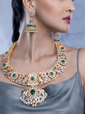 Polki necklace Silver necklace 925 silver with 22k gold plated- SHABURIS
